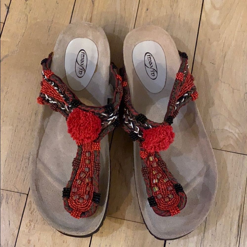 Imayin Beaded Sandals Sz 8